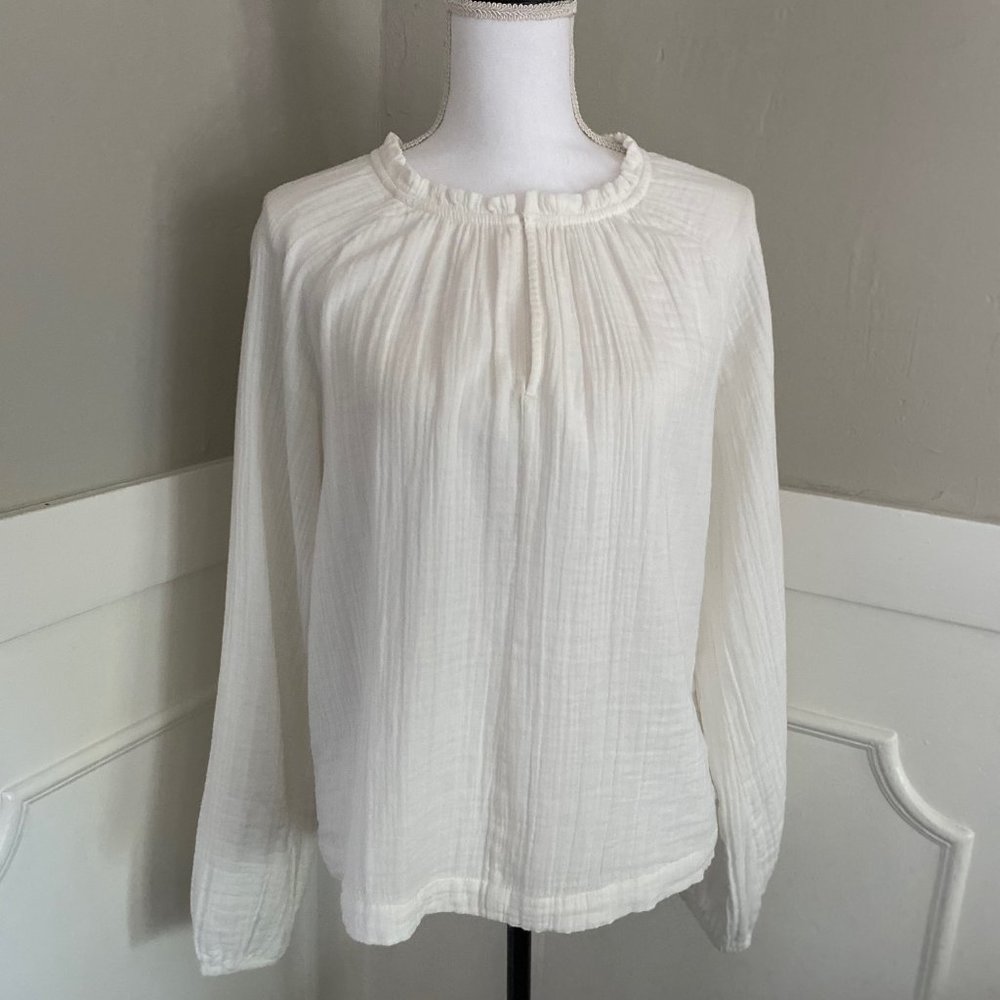 Gap Crinkle Gauze Peasant Long Sleeve Top ~NWT~ S